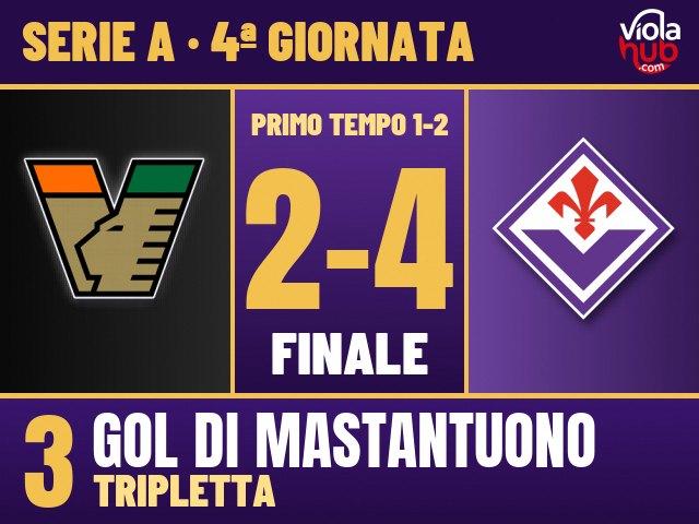 Prima vittoria in campionato al Penzo: tripletta di Mastantuono, gol di Pellegrino, e un Vanoli-bis che parte con tre punti.…