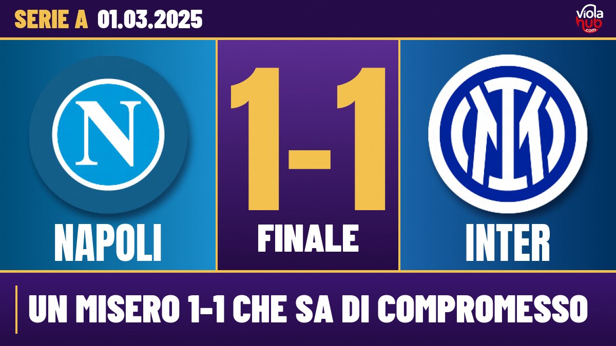 Napoli-Inter 1-1: un pareggio che sa di pizza fredda e scudetto in bilico