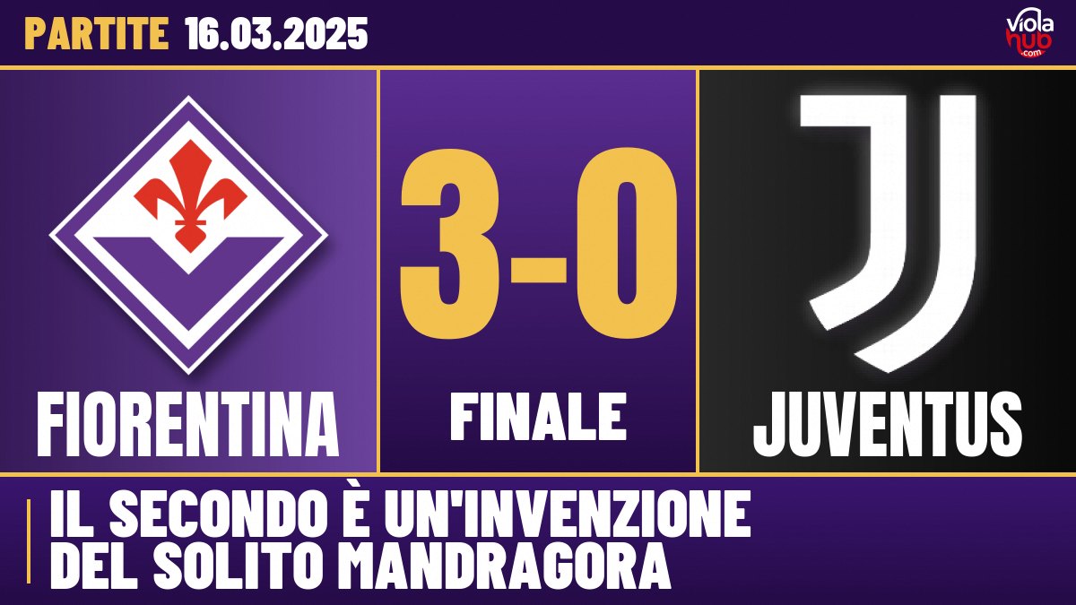 Fiorentina Juventus 3-0:la viola dipinge i bianconeri di ridicolo