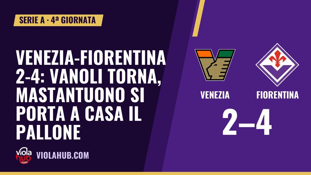 Venezia-Fiorentina 2-4: Vanoli torna, Mastantuono si porta a casa il pallone