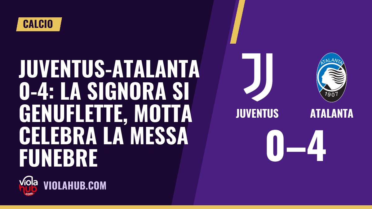 Juventus-Atalanta 0-4: la Signora si genuflette, Motta celebra la messa funebre